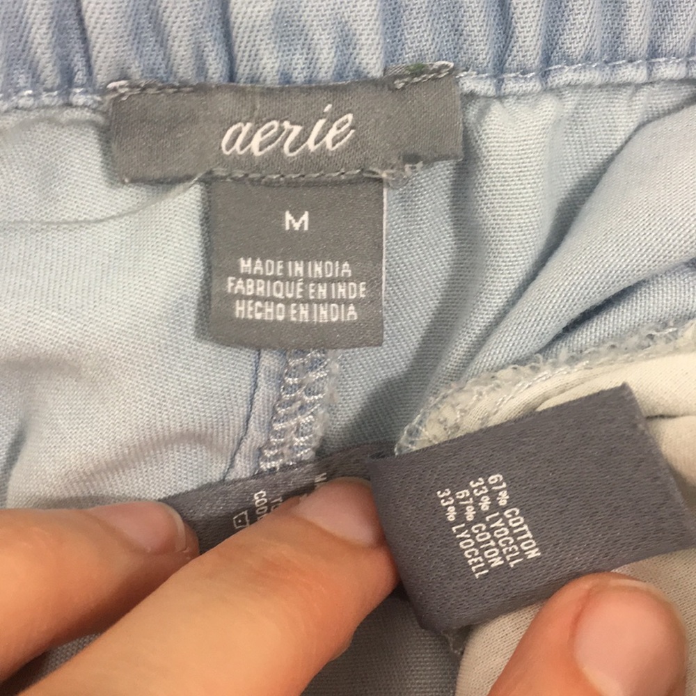 🛑🛑 SOLD!! Aerie Blue Chambray Ombré Soft Shorts - Picture 7 of 7